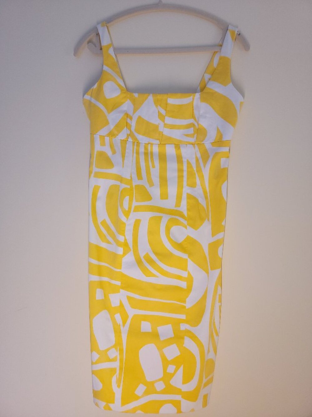 Calvin Klein Yellow and White Dress